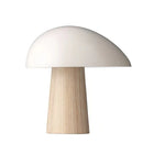 Nordic Design Wood Grain Resin Base Mushroom Table Lamp by Axyaa