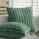 Axyaa Green Plush Faux Fur Nordic Cushion Cover 45x45cm Cozy Soft Romantic Home D��cor