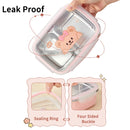 Axyaa Stainless Steel Divided Lunch Box with Spoon - Leak-proof Bento Container