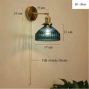Axyaa Nordic Glass Wall Light with Switch - Luxurious Bedside LED Sconce Lighting