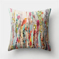 Axyaa Multicolor Bird Floral Landscape Polyester Throw Pillow Cover 45X45CM