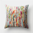 Axyaa Multicolor Bird Floral Landscape Polyester Throw Pillow Cover 45X45CM