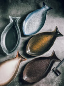 Axyaa Fish-Shaped Ceramic Plate for Sushi & Steamed Fish