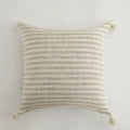 Axyaa Beige Striped Cushion Cover with Tassels - Nordic Style for Home Decor