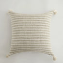 Axyaa Beige Striped Cushion Cover with Tassels - Nordic Style for Home Decor