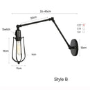 Axyaa Industrial Iron Double Arm Wall Lamp for Bedroom, Study, and Corridor