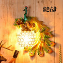 Axyaa Nordic Retro Peacock Wall Lamp LED Sconce Light for Creative Living Room Decor