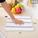Axyaa Cotton Kitchen Towel Set - Absorbent Waffle Weave Stripe Dishcloths