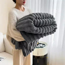 Axyaa Cozy Fluffy Blanket for Bedroom - Soft Solid Color Bedspread & Bed Cover