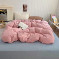 Axyaa Washed Cotton Bedding Set: Duvet Cover, Pillowcase, Top Sheet