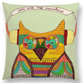 Axyaa Cartoon Animals Cushion Cover - Cat Flamingo Penguin Rabbit Pillow Case