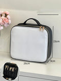 Axyaa LED Mirror Makeup Bag with Brush Holder - Waterproof Cosmetic Organizer