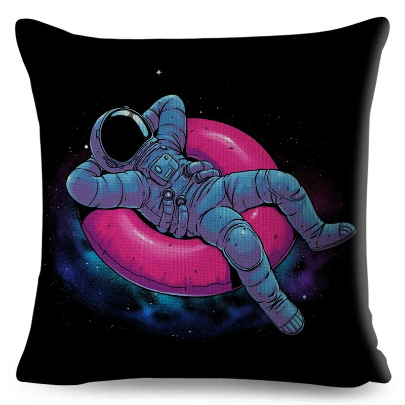 Axyaa Astronaut Sports Cushion: Fun Home Decor for Kids Room, Planet & Music Theme