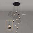 Axyaa Crystal Chandelier Stair Pendant Living Room Interior Lighting