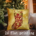 Axyaa Christmas Digital Print Cushion Cover for Sofa, Bedroom, Car