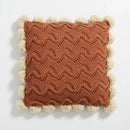 Axyaa Nordic Knit Pompom Ball Cushion Cover in Ivory, Burnt Orange, Grey