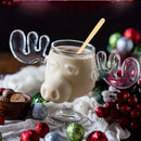 Axyaa Christmas Reindeer Head Cocktail Glass Cup - 8oz Elk Glass Wine Mug