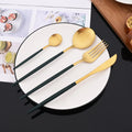 Axyaa 24-Piece Stainless Steel Cutlery Set - Matte Silver Western Flatware Tableware