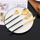 Axyaa 24-Piece Stainless Steel Cutlery Set - Matte Silver Western Flatware Tableware