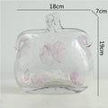 Axyaa Transparent Glass Vase with Irregular Texture for Terrarium Home Decoration