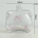 Axyaa Transparent Glass Vase with Irregular Texture for Terrarium Home Decoration