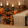 Axyaa Halloween Pumpkin Cat Table Runner for Dining and Wedding Decor