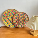 Axyaa Bamboo Ethnic Coaster Pot Pad Placemat Insulation Pad Wall Decoration