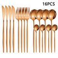 Axyaa 16-Piece Stainless Steel Tableware Set for Home, Hotel, and Restaurant