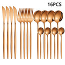 Axyaa 16-Piece Stainless Steel Tableware Set for Home, Hotel, and Restaurant