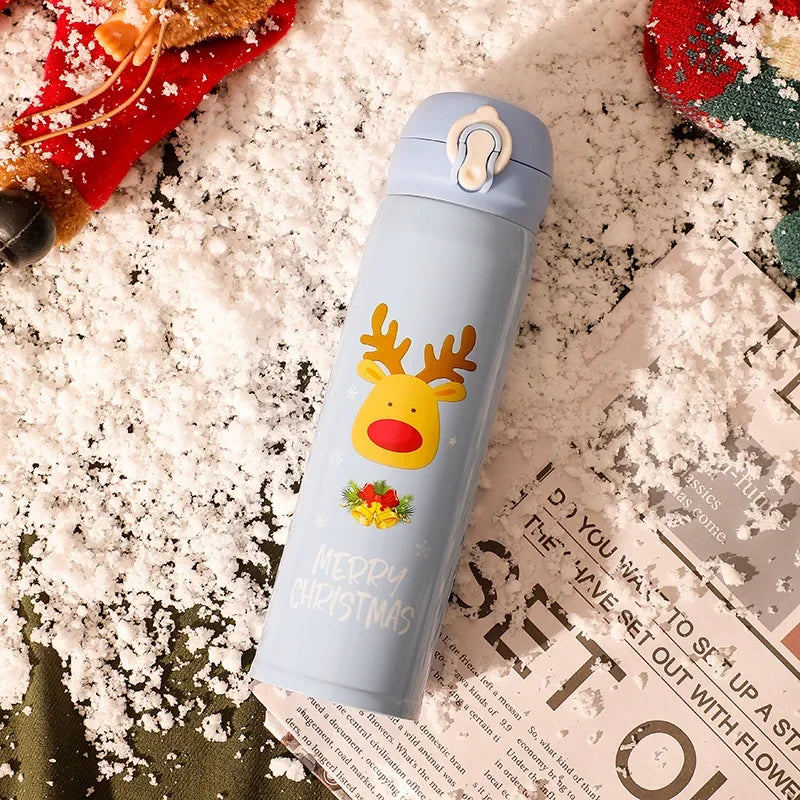 Axyaa Christmas Stainless Steel Vacuum Thermos Cup with Festive Designs for Xmas & New Year