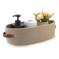 Axyaa Cotton Rope Storage Basket with Handle - Large Capacity Desktop Organizer