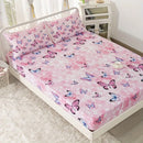 Axyaa Butterfly Fitted Sheet Set - Soft, Breathable, Non-Slip Mattress Protector