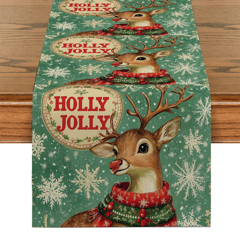 Snowflake Table Runner by Axyaa: Festive Decor for Holiday Party and Dining Room