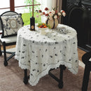 Axyaa Black Lace Rose Relief Table Cloth with Lotus Leaf Pattern