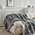 Axyaa Cozy Lamb Fleece Sofa Blanket in Creamy Solid Color
