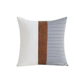 Axyaa PU Leather Patch Cushion Cover Simple Modern Home Decor Smooth Sofa Bed Pillow Cover