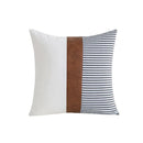 Axyaa PU Leather Patch Cushion Cover Simple Modern Home Decor Smooth Sofa Bed Pillow Cover