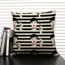 Axyaa Linen Cushion Cover in Black and White for Chic Home Decor