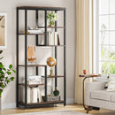 Axyaa 8-Tier Modern Wood Bookcase Shelving Unit