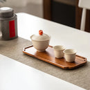 Axyaa Japanese Walnut Cloud Square Tray for Living Room and Dining Room