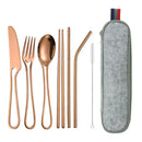 Axyaa Stainless Steel Travel Cutlery Set with Portable Case