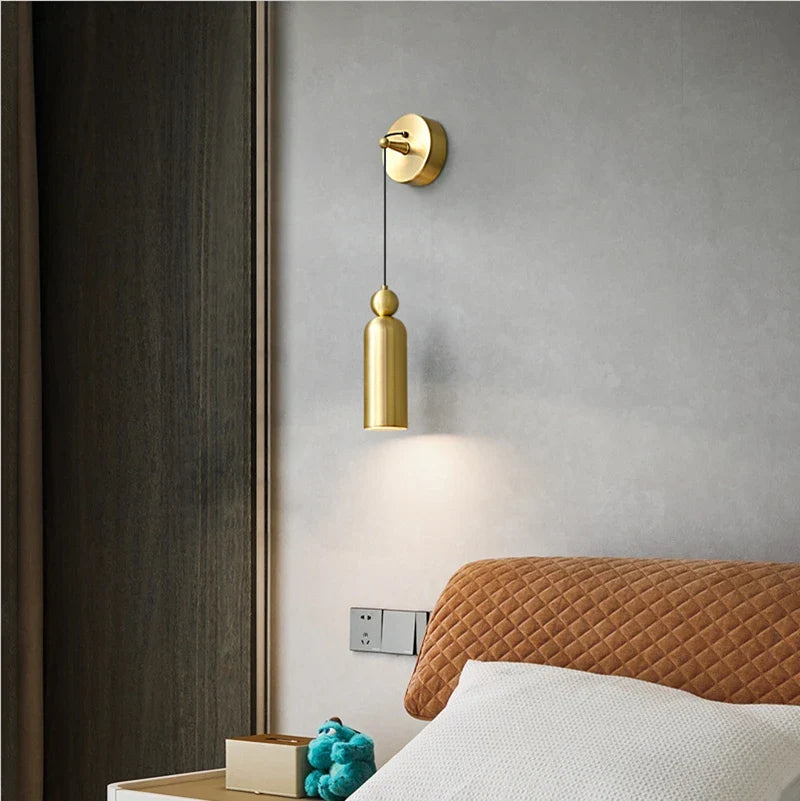 Axya Solid Brass LED Wall Lamp for Bedroom and Living Room