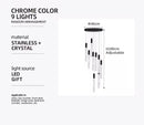 Axyaa Modern Crystal Staircase Chandelier for Villa Living Room Duplex Attic