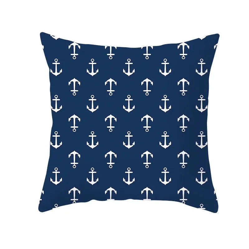 Axyaa Sailing Anchor Sofa Cushion Cover - Summer Beach Pillow for Home Decoration