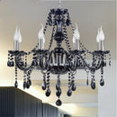 Axyaa Black Crystal Chandelier Vintage Retro Lighting for Bedroom Hallway Kitchen Loft