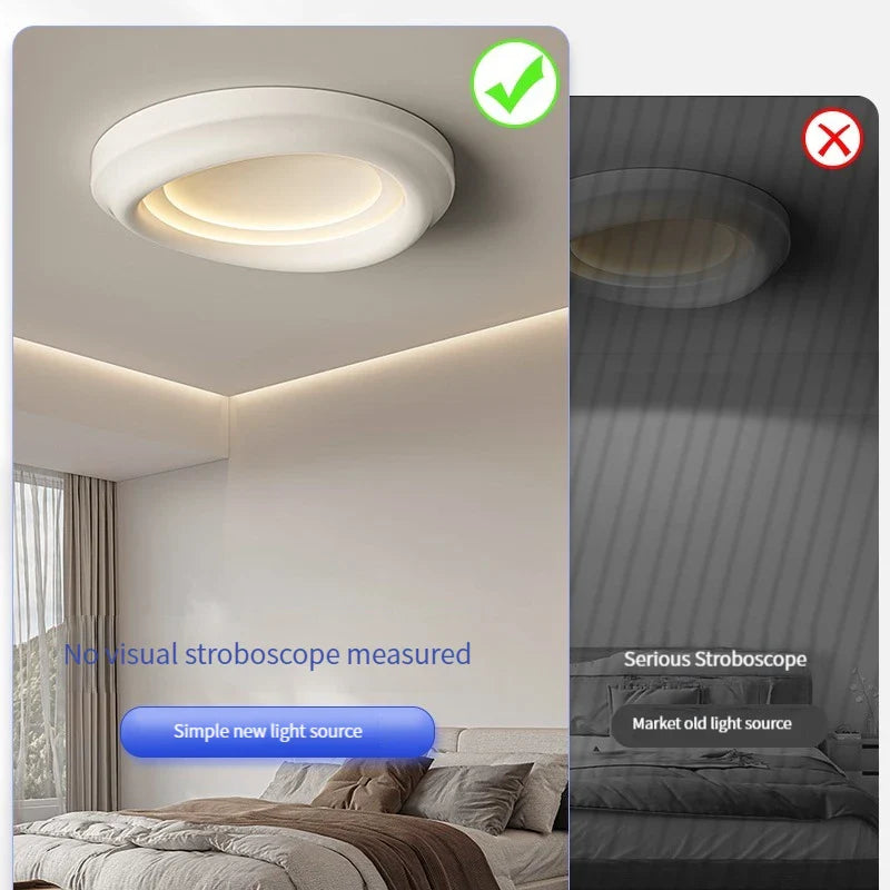 Axyaa White Round LED Ceiling Light with Remote Control for Bedroom and Living Room