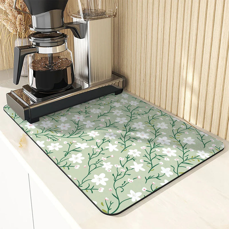 Axyaa Quick Dry Mat with Non-Slip Rubber Backing for Absorbent Draining