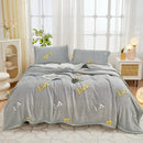 Axyaa Nordic Flower Print Plush Flannel Blanket, Soft Throw for Sofa Couch Bed
