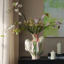 Colorful Graffiti Petal Pleats Ceramic Vase by Axyaa