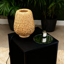 Axyaa Bamboo Woven Bedroom Table Lamp Desk Decoration for Study & Bedside